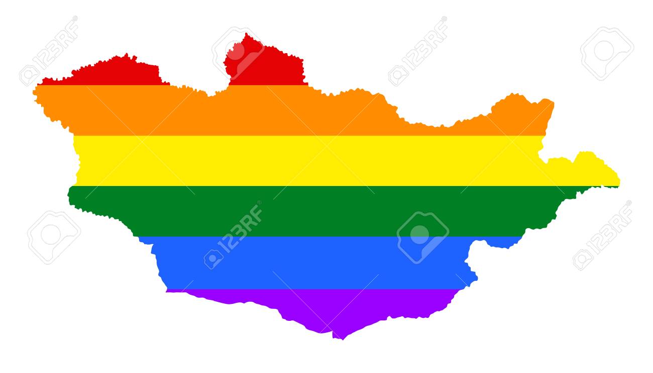 Mongolie Fierte Carte Gay Avec Des Couleurs Arc En Drapeau Pays D Asie Clip Art Libres De Droits Vecteurs Et Illustration Image