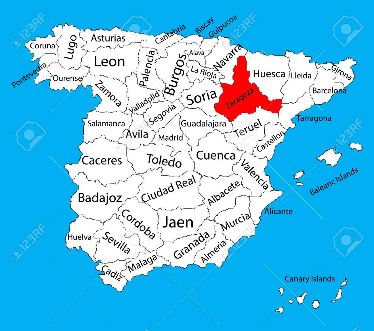 carte zaragoza espagne Carte Saragosse, Espagne Carte Province De Vecteur. Vecteur Haute 