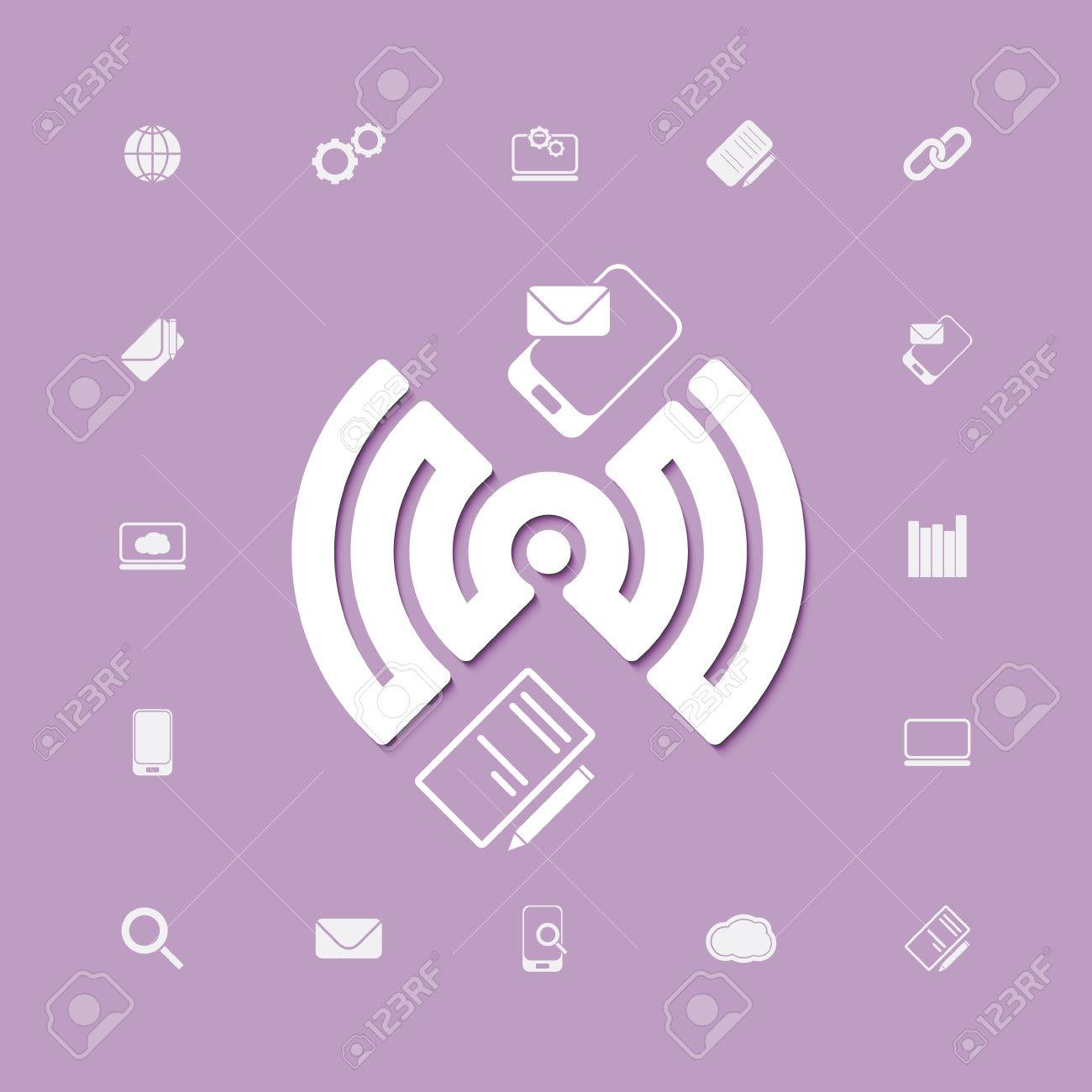 compose and send via wifi connection icons vector web design