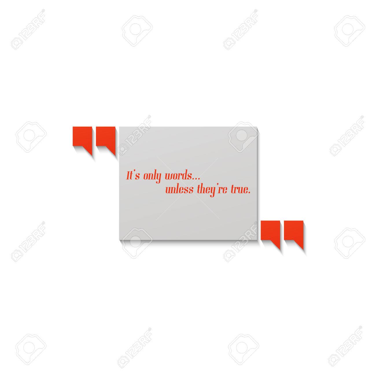 inverted commas sign and text box isolated on white background comma after quotation marks
