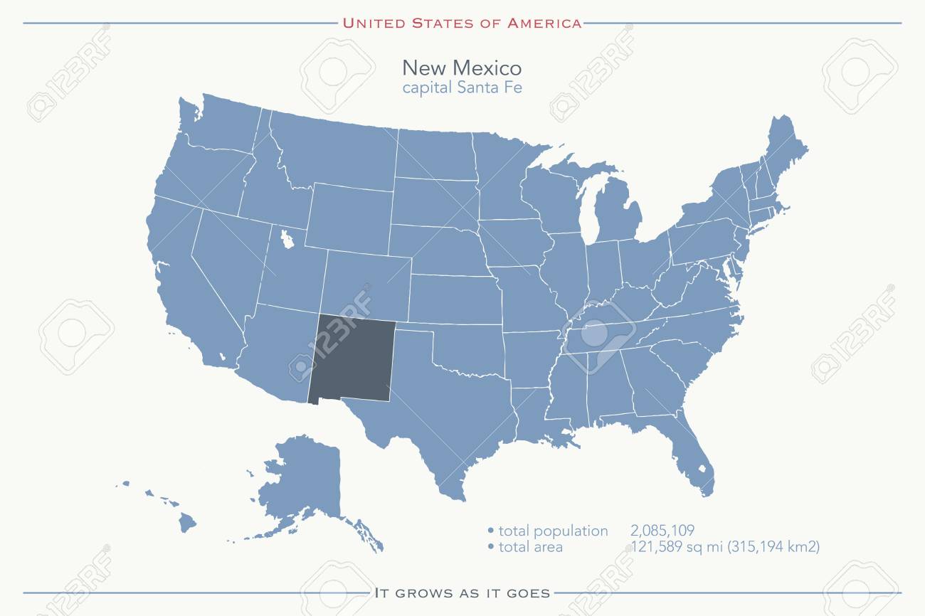 アメリカ合衆国は 地図とニュー メキシコ州の領土に分離されました アメリカの政治地図 地理的なバナー テンプレートのイラスト素材 ベクタ Image