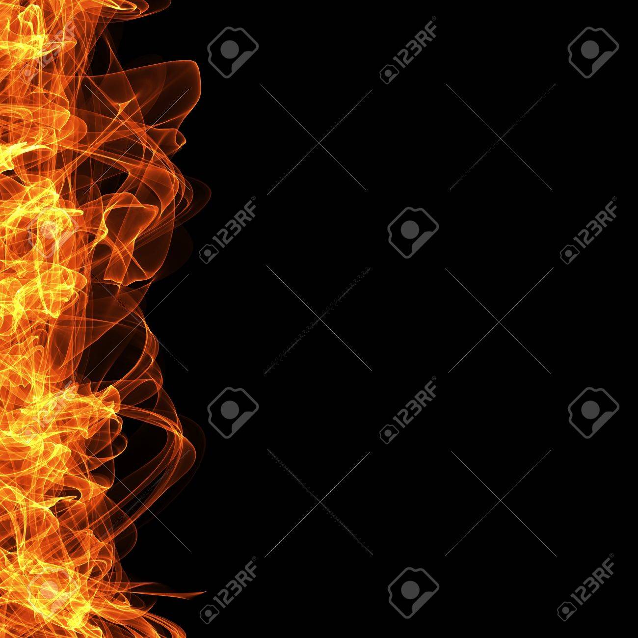 fire frame black background template for website computer graphic