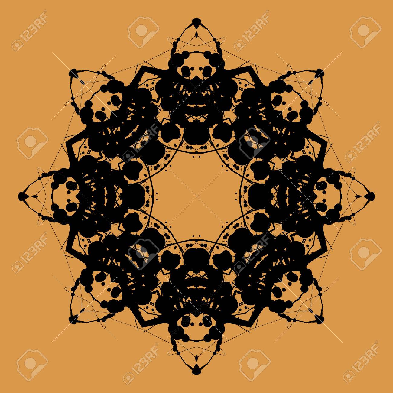 ロールシャッハ インクブロット テストに基づくを印刷します 抽象柄プリント ファブリック 壁紙 印刷 紙の反り のイラスト素材 ベクタ Image