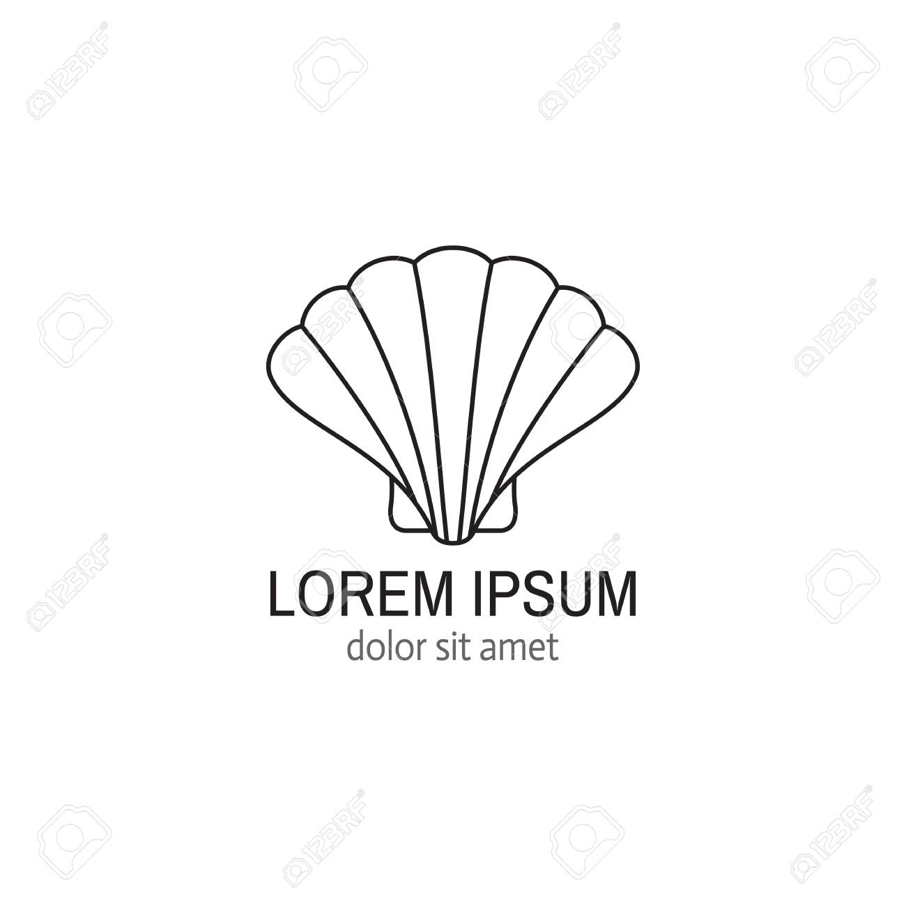 sea shell logo template sea shell vector line icon isolated sea shell template