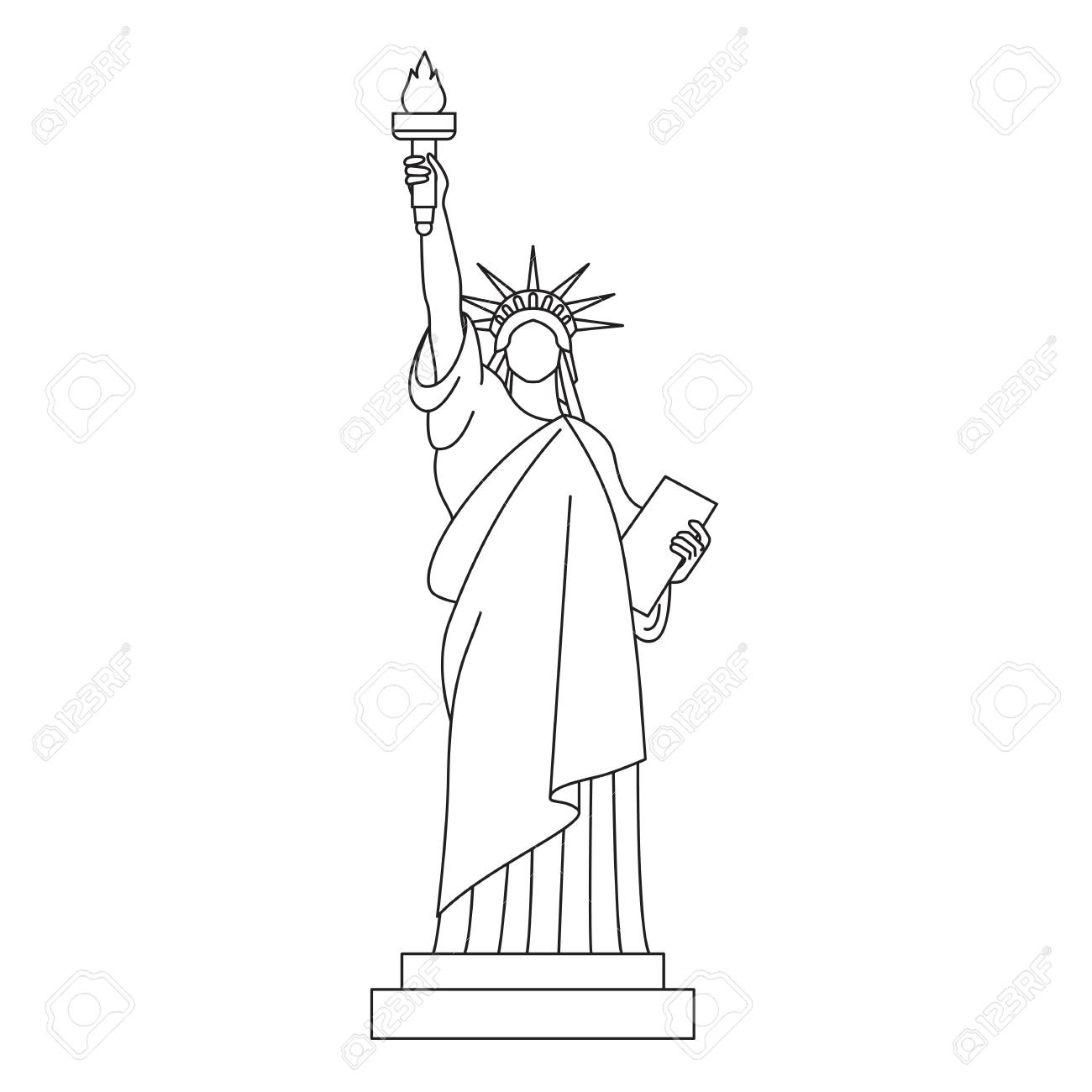 Statue Of Liberty, Vector Line Icon. Royalty Free SVG, Cliparts, Vectors,  and Stock Illustration. Image 72001938., image size:1300x1300