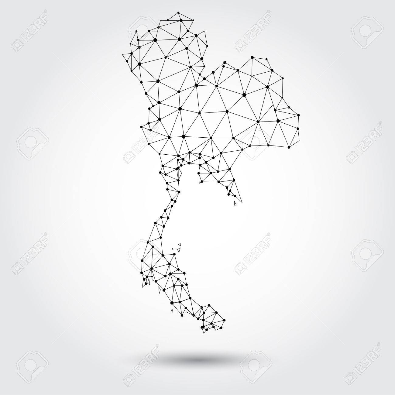 map of thailand lineart