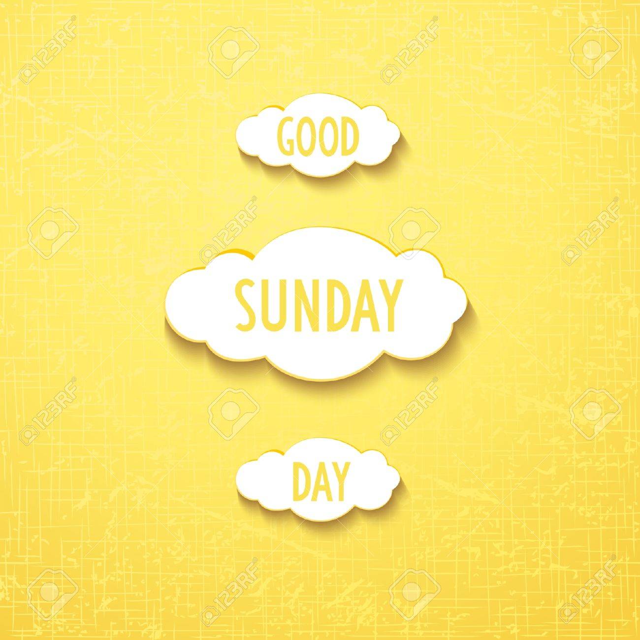 Nuages Joyeux Avec Citation Bonne Journee Dimanche Clip Art Libres De Droits Vecteurs Et Illustration Image