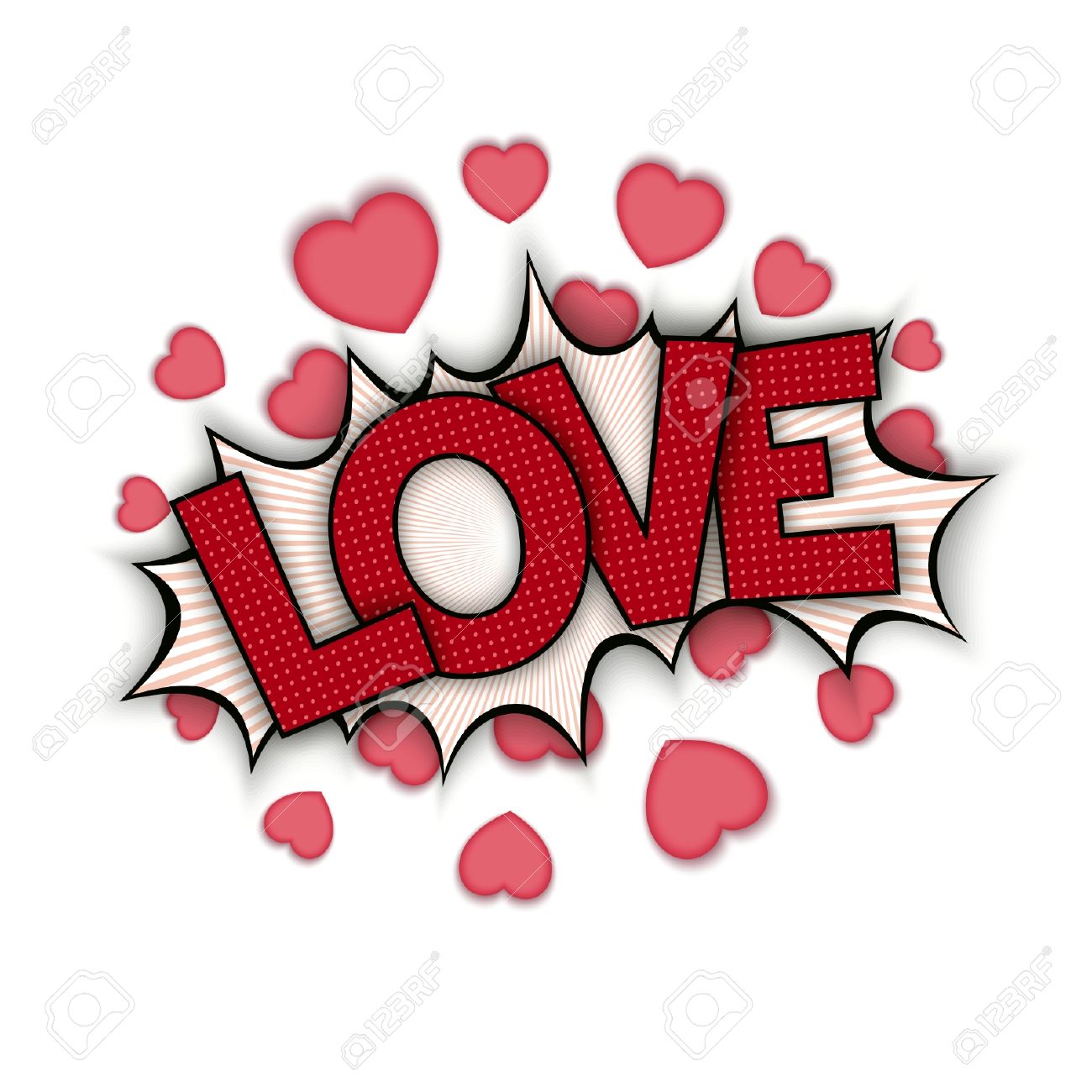 Cartoon Bang With Hearts And Word Love Pop Art S Ch Bubble Stock Vector Cartoon Bang With Hearts And Word Love Pop Art S Ch Bubble Stock Vector