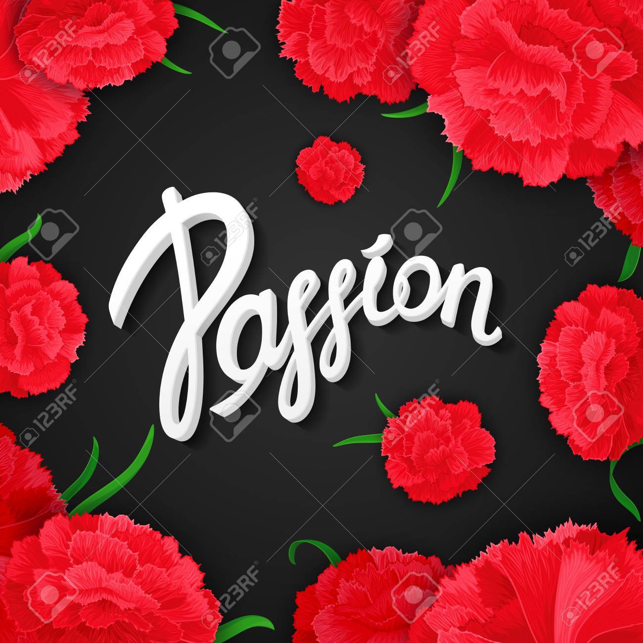 La Passion Lumiere Vive Passionnee Affiche D Expression Avec Le Vecteur Calligraphie Citation Sur Fond De Fleurs D Illet Pret A L Affiche De Conception Web Print Carte De Voeux Et De La Publicite Clip