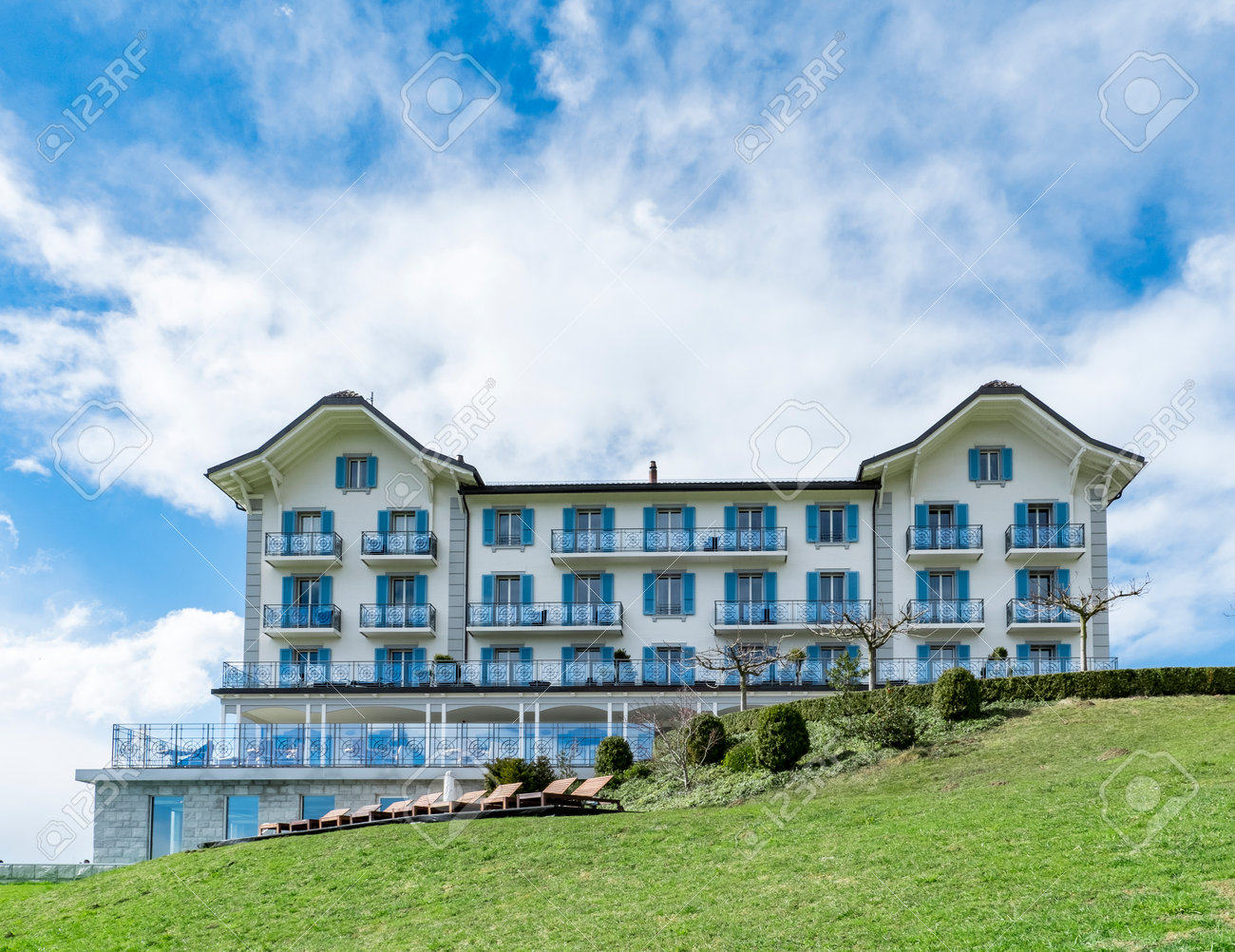 Lago di lucerna, svizzera 3 marzo 2017: località di soggiorno di ... Hotel svizzera montagna
