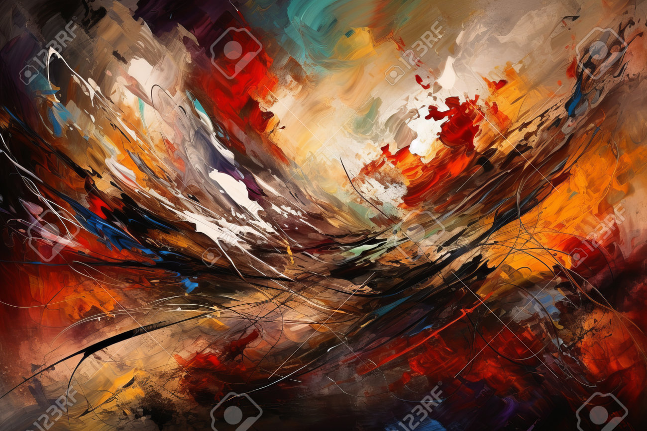 抽象絵画のイラストをAIが生成の写真素材・画像素材 Image 205665351