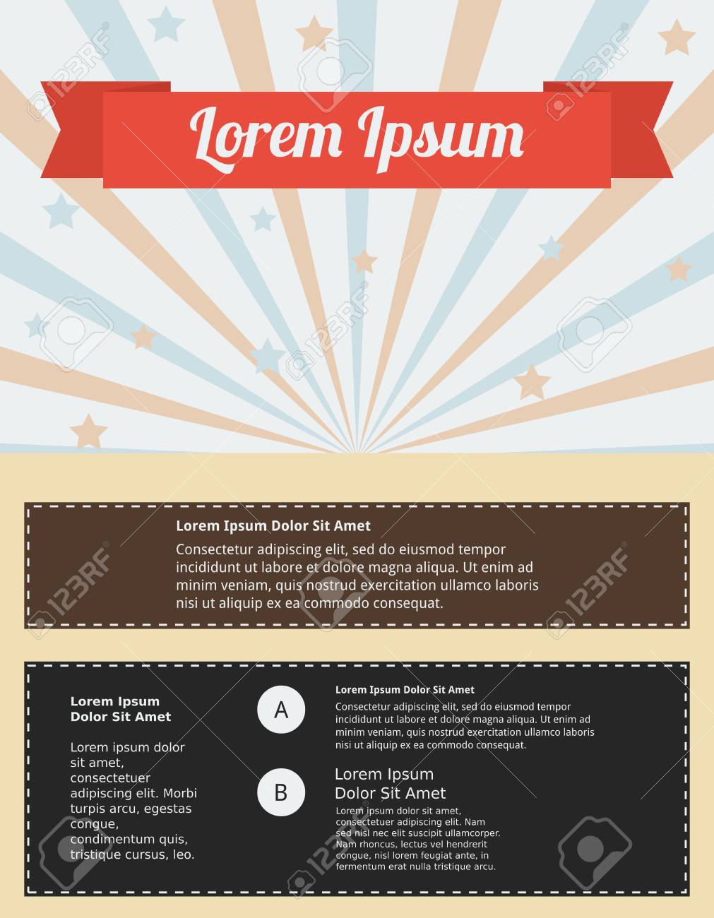 editable poster template with retro style royalty free cliparts