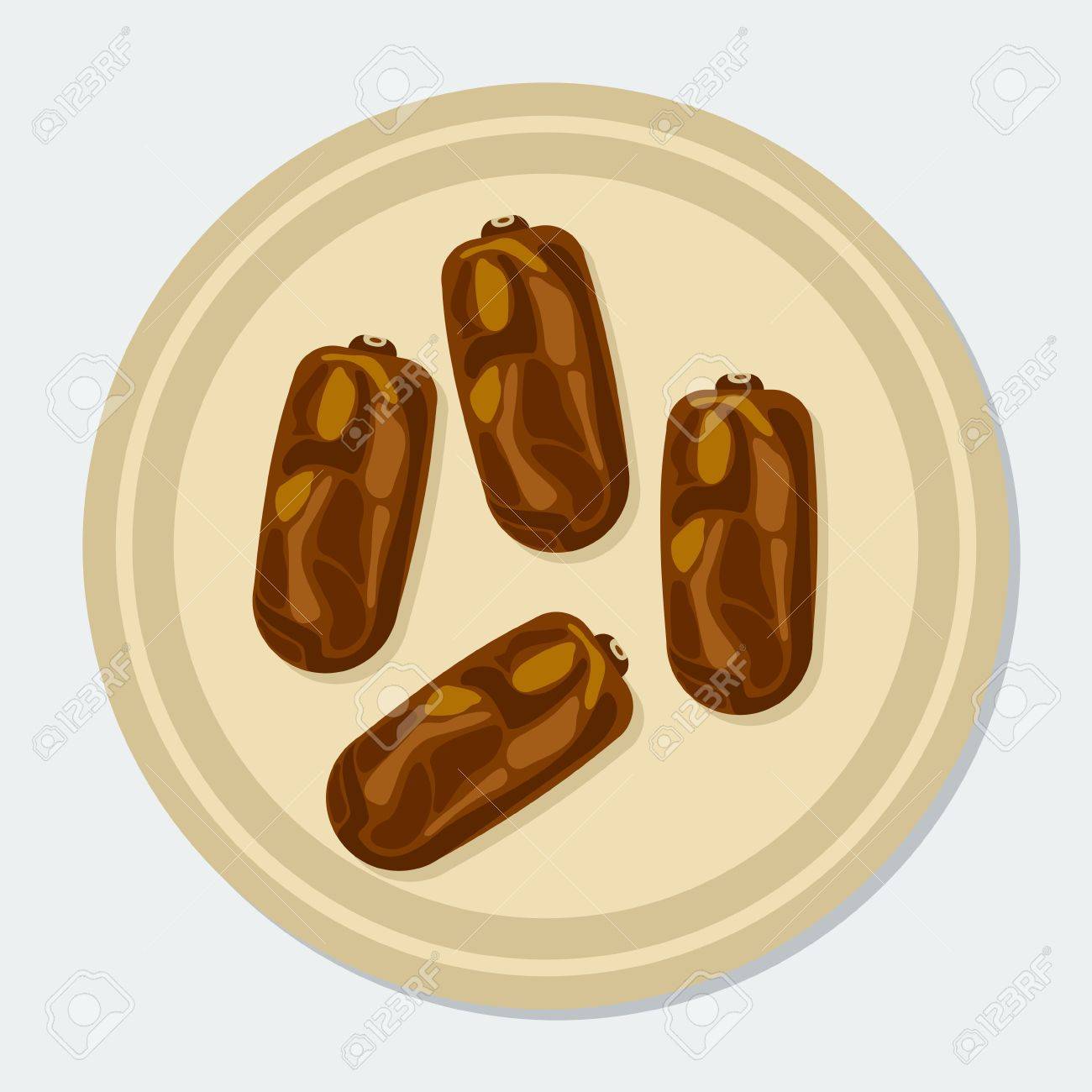 editable dates fruit for ramadan iftar party vector illustration