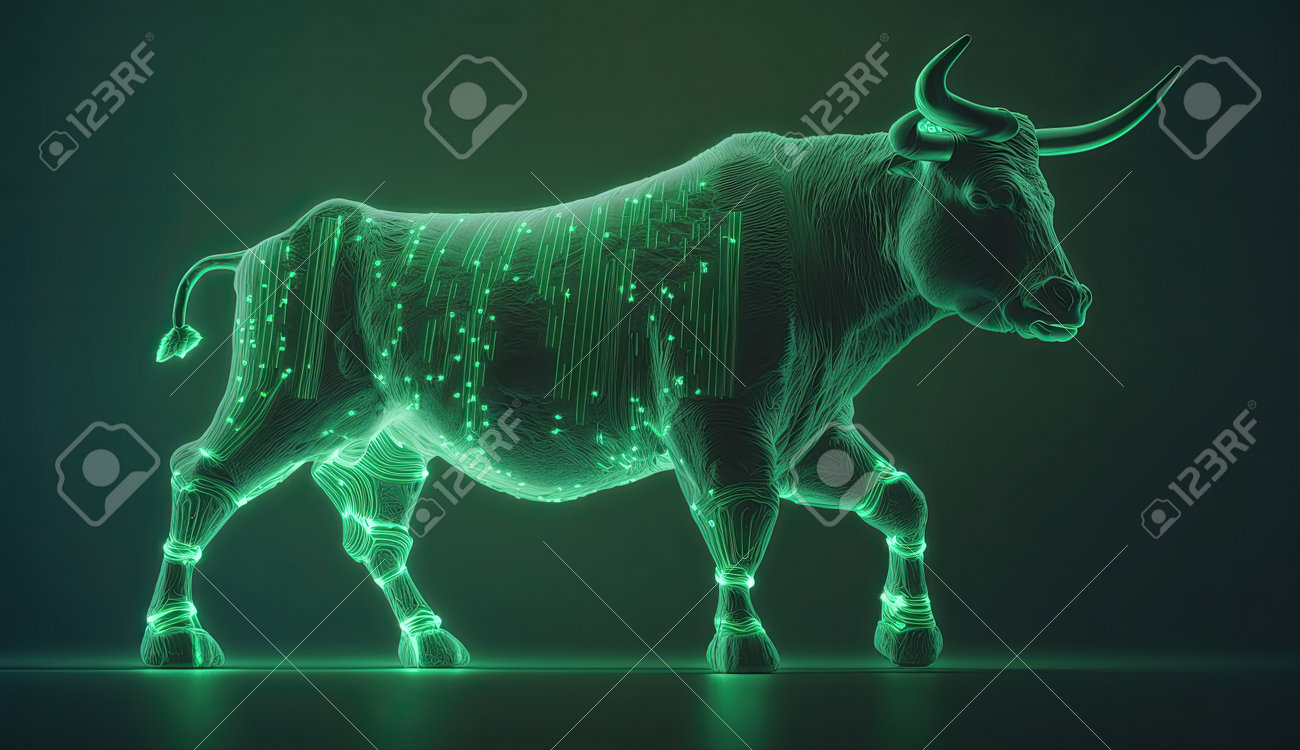 Bull Run Or Bull Market Trend In Cryptocurrency Or Stocks. Trading Stock  Market Green Background, Up Arrow Graph For Increase In Rates. Stock Photo,  Picture and Royalty Free Image. Image 201255345.