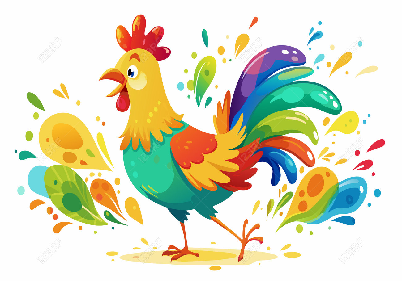 原画】『ンホニの鶏』（ニワトリ、パステル画） 原画】『ンホニの鶏