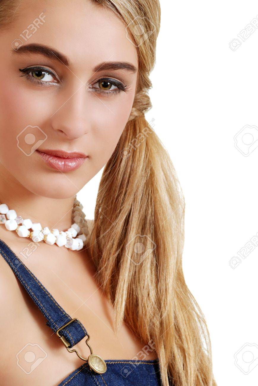 portrait young teenager wearing jean overalls - 8767617 portrait young teenager wearing jean overalls - 8767617