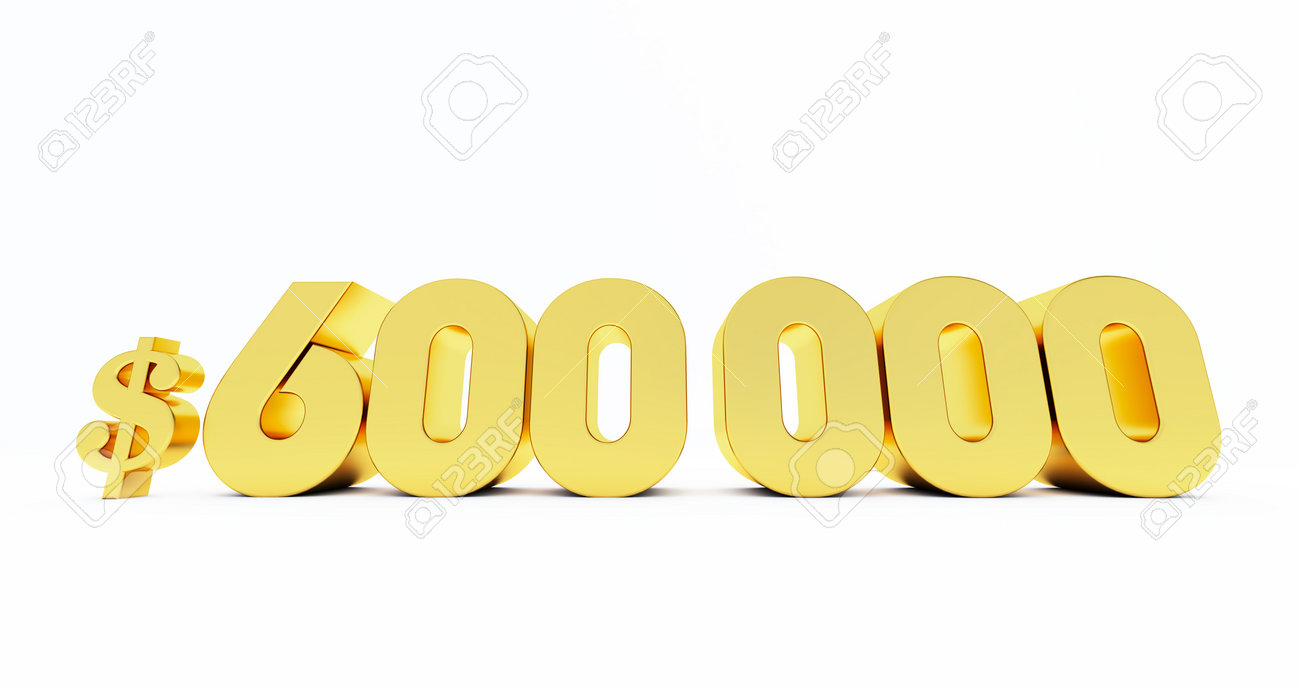 白い背景に金600kドルの3Dレンダリング、金6000ドルの写真素材・画像素材 Image 199496730