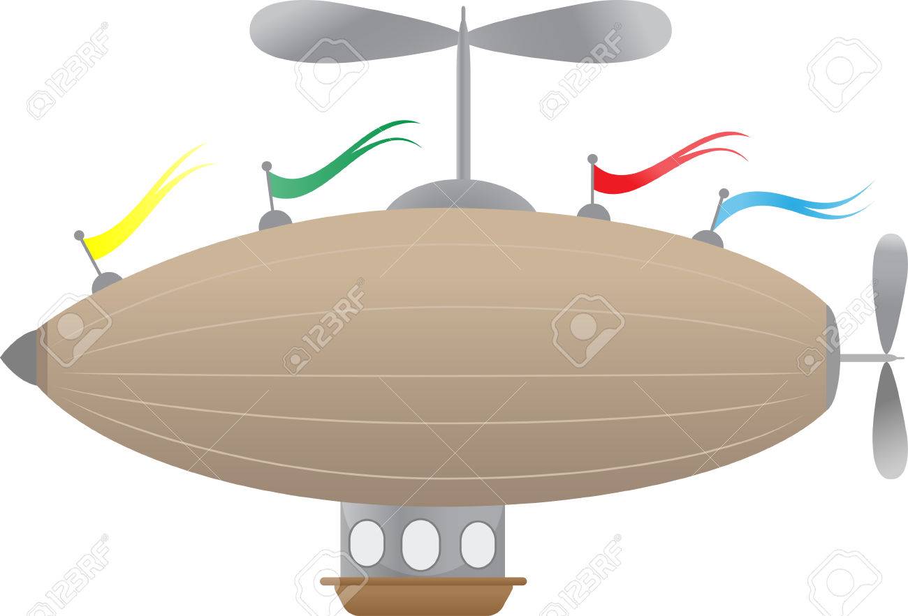 抽象的な飛行船 バスケットや Windows のような飛行船の編集可能なイラストのイラスト素材 ベクタ Image