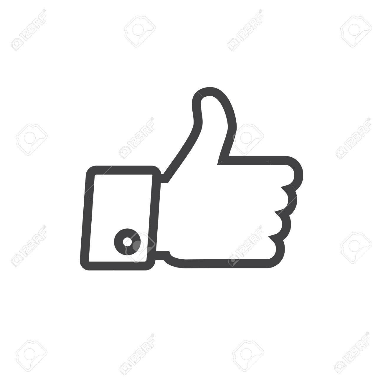 Icone De Ligne Pouce Leve Isole Sur Fond Blanc Clip Art Libres De Droits Vecteurs Et Illustration Image