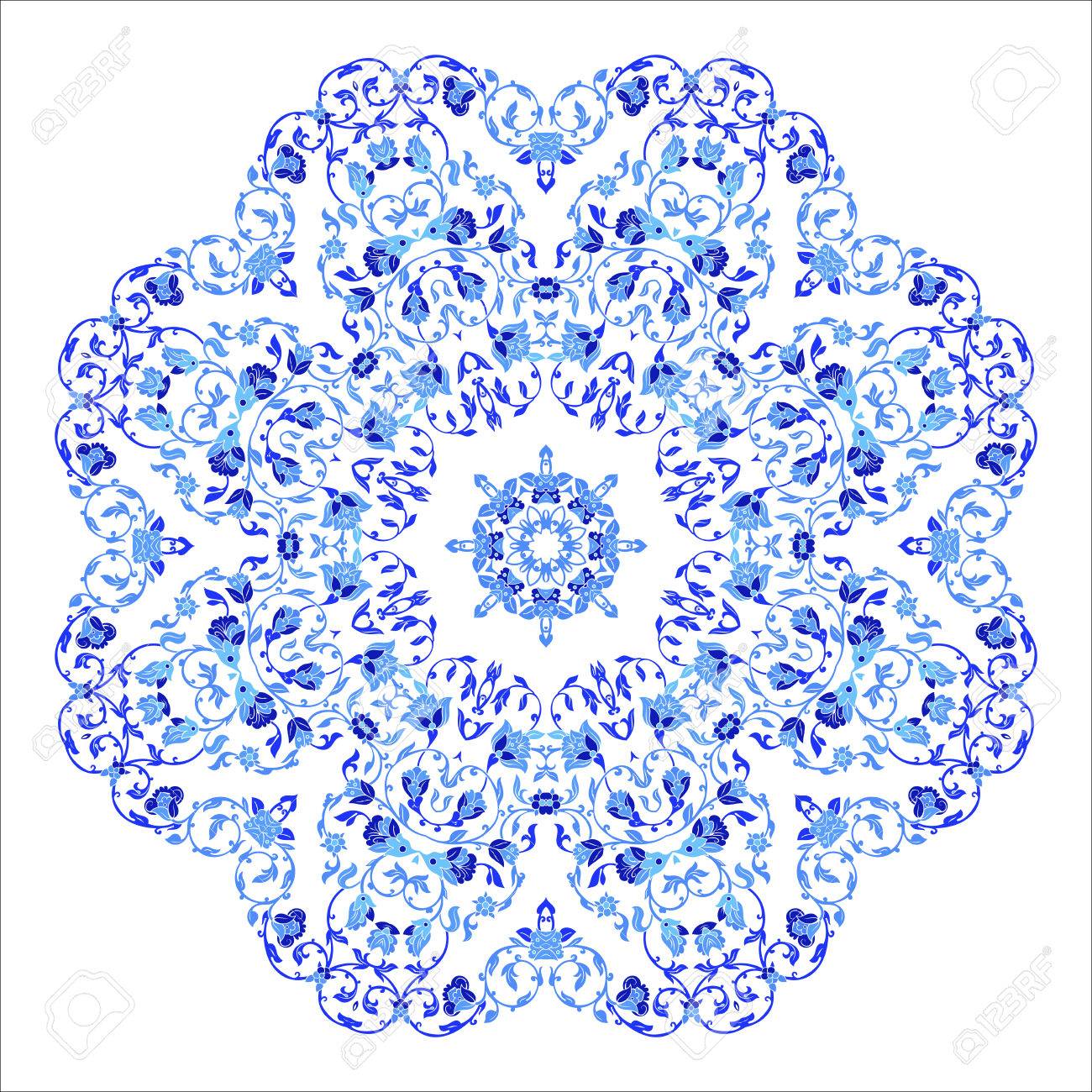 Indian Round Ornament Kaleidoscopic Floral Pattern Mandala Royalty Free Cliparts Vectors And Stock Illustration Image