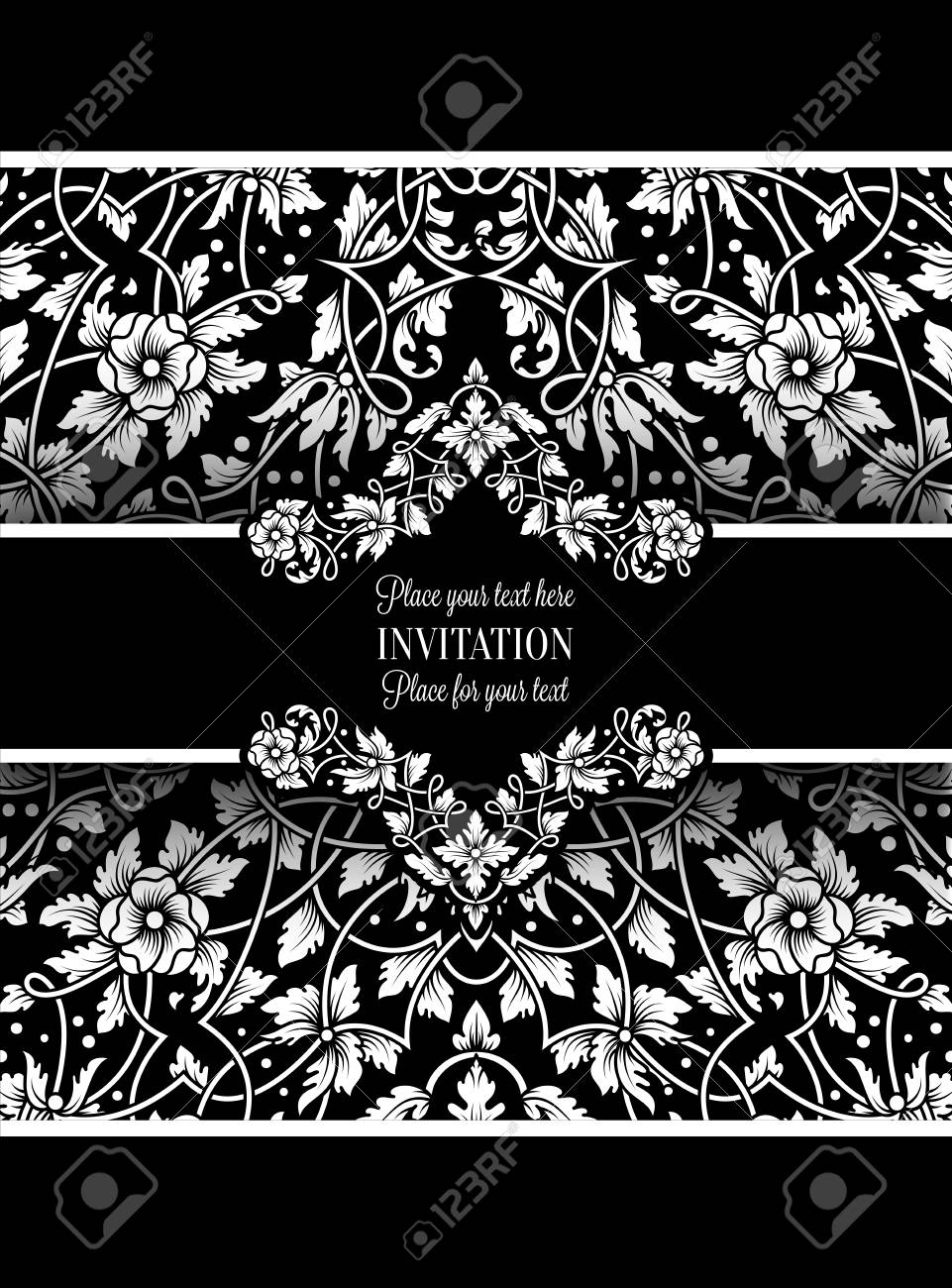 Scarica Gratis Images Carte D Invitation Florale Avec Des Antiquites Un Cadre Vintage le plus cool par