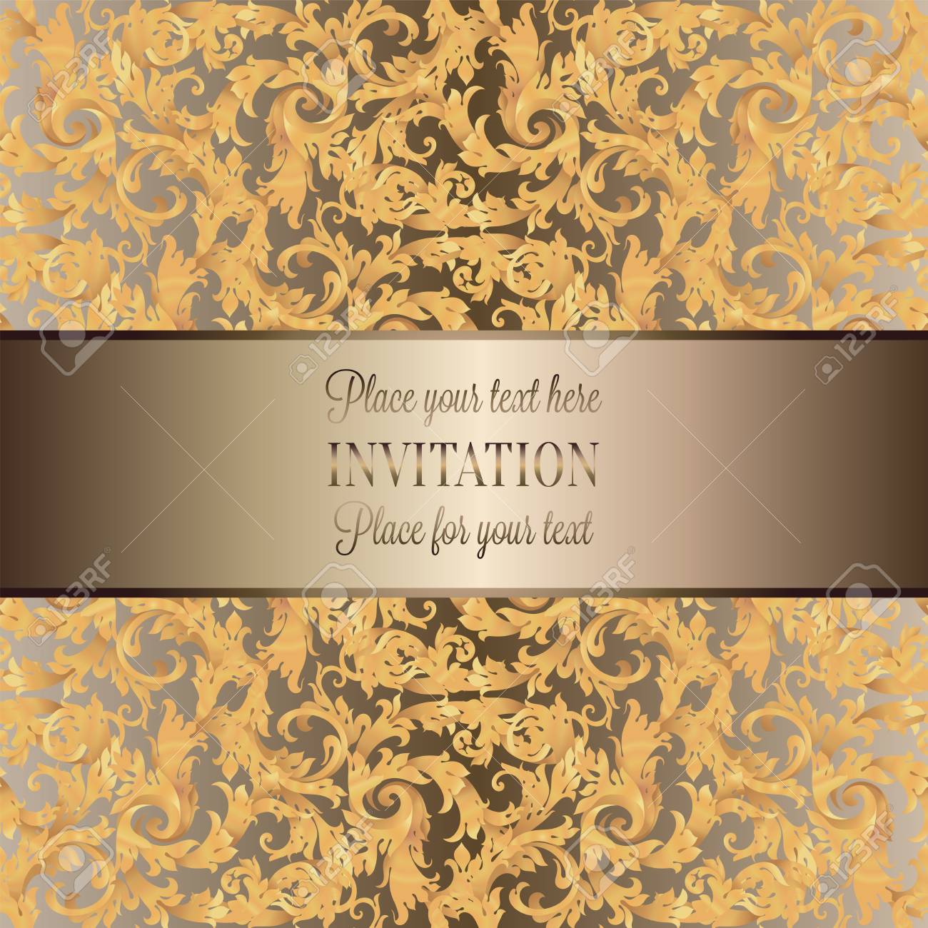 Vintage Baroque Wedding Invitation Template With Butterfly Background Royalty Free Cliparts Vectors And Stock Illustration Image 90654958