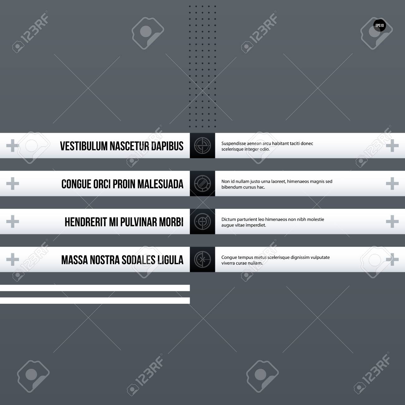 futuristic corporate menu list template on gray background useful
