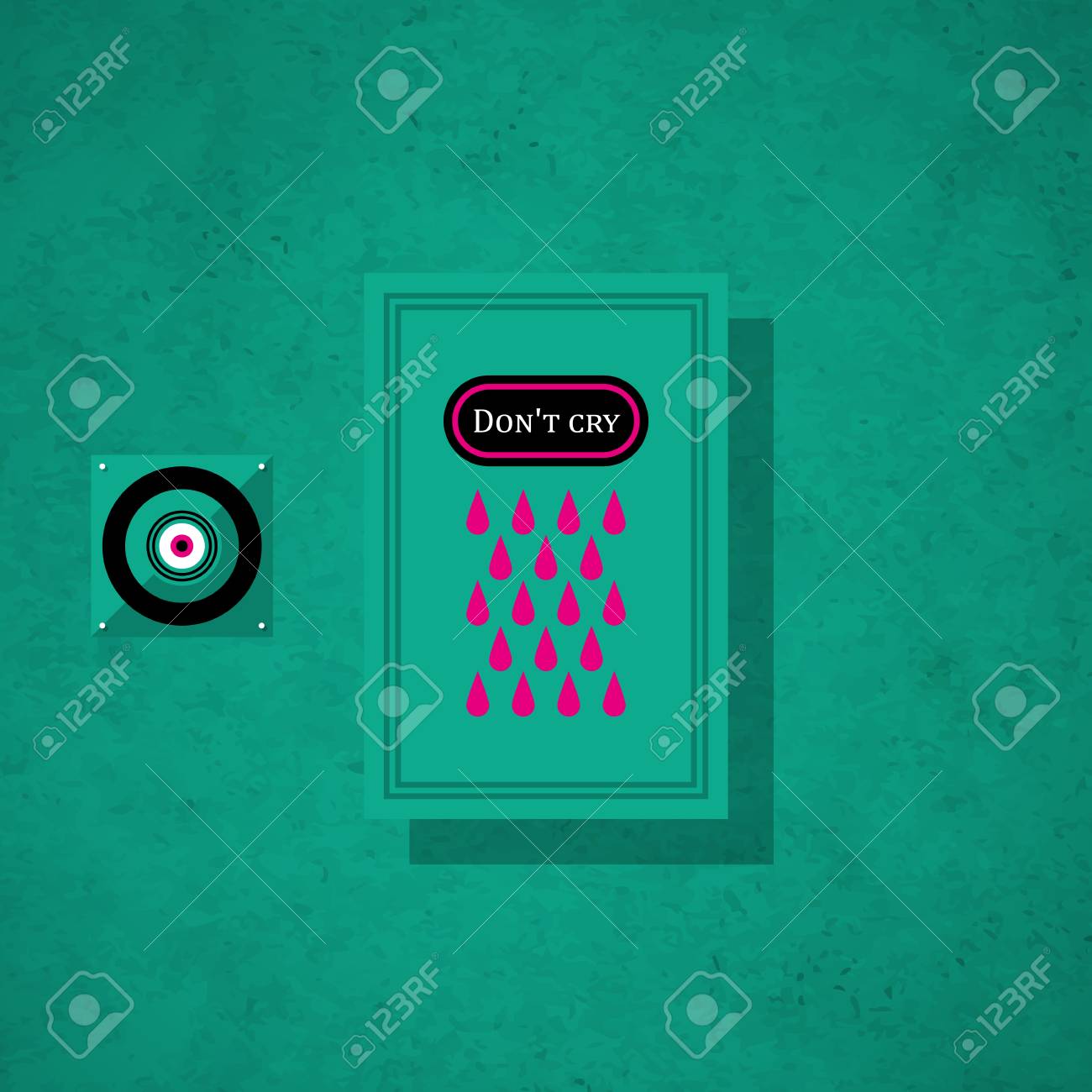 神秘的なシンボルや奇抜な色を持つモダンなデザイン カード テンプレート 招待状 ポストカード Web デザインに便利です のイラスト素材 ベクタ Image