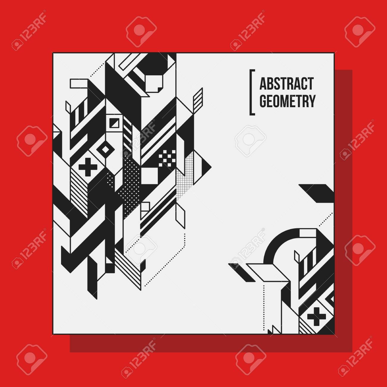 square background design template with abstract geometric elements