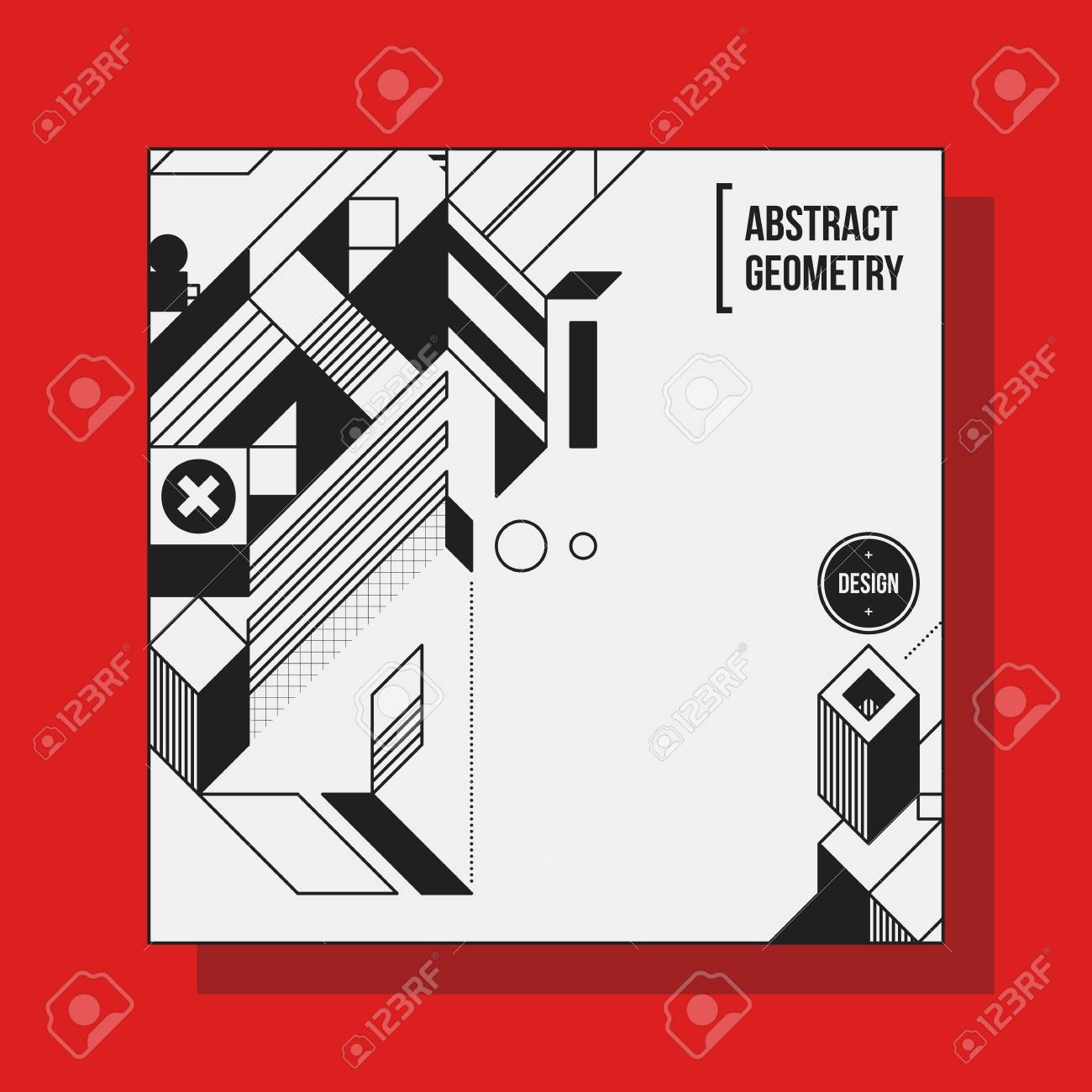 square background design template with abstract geometric elements