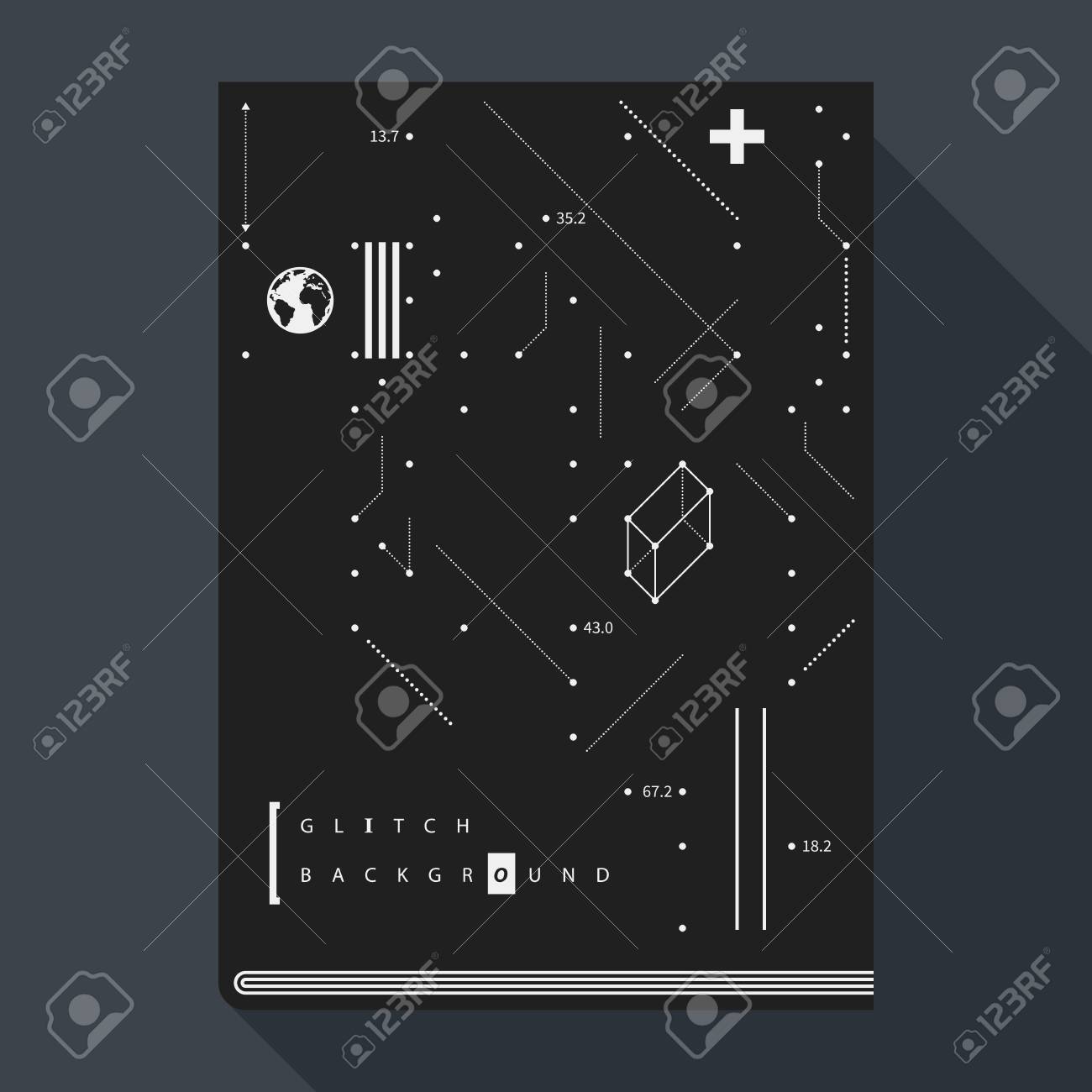Glitch Book Cover Poster Design Template With Simple Geometric Design Elements Royalty Free Cliparts Vectors And Stock Illustration Image