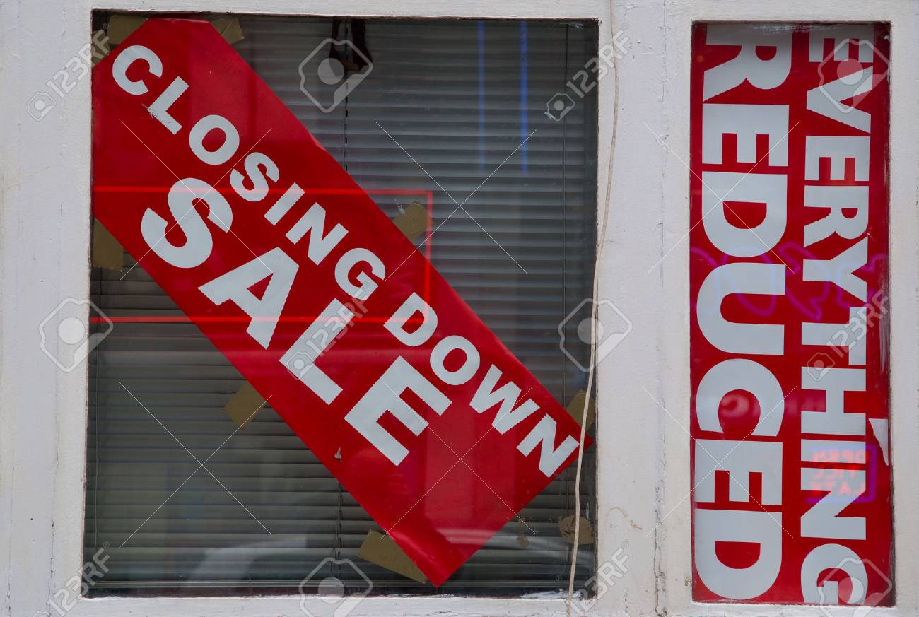 closing down sale sign in a window stock photo picture and royalty window sale sign