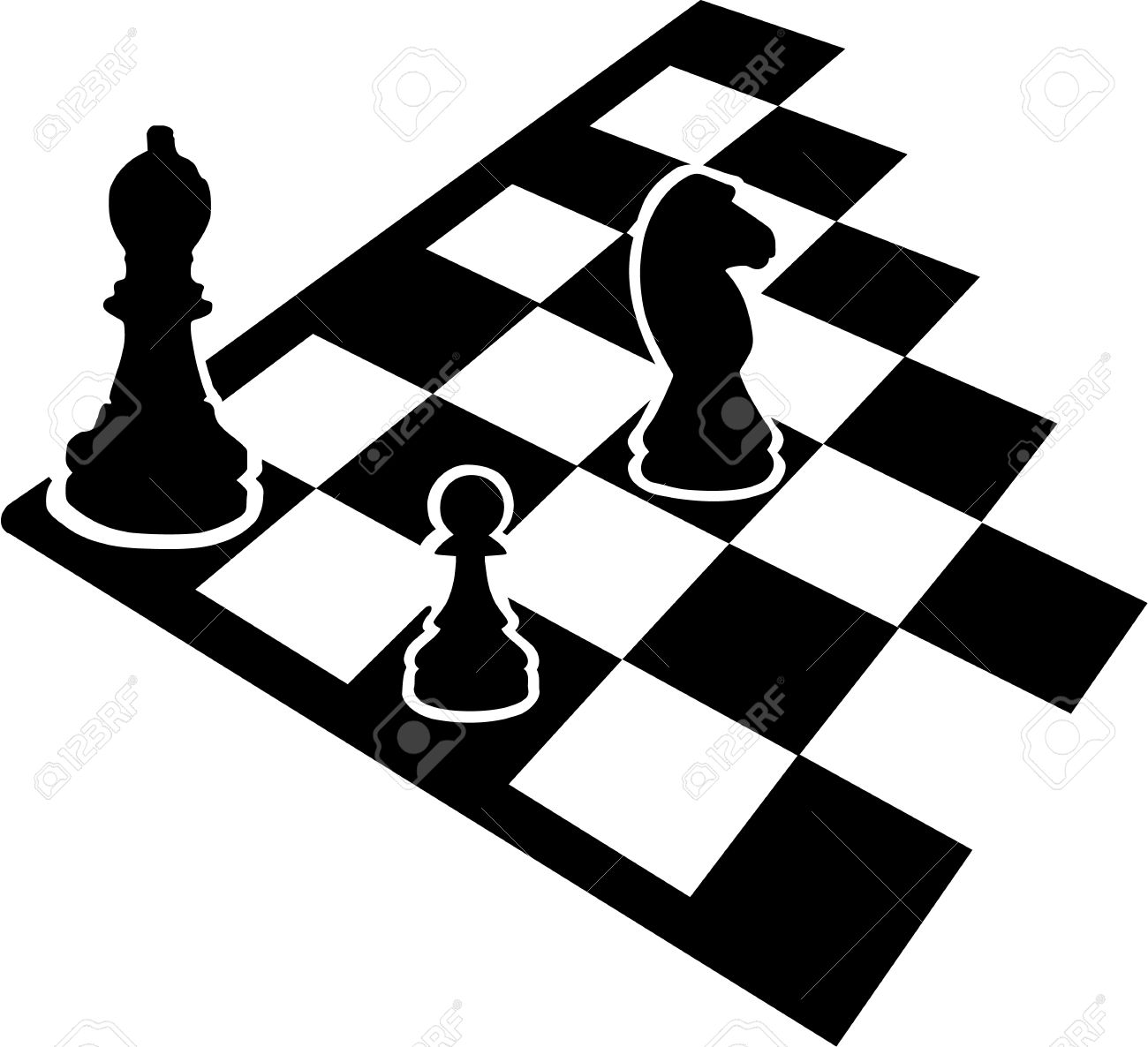 Chess Pieces On A Chess Board. Vector Illustration Royalty Free SVG,  Cliparts, Vectors, and Stock Illustration. Image 58629690.