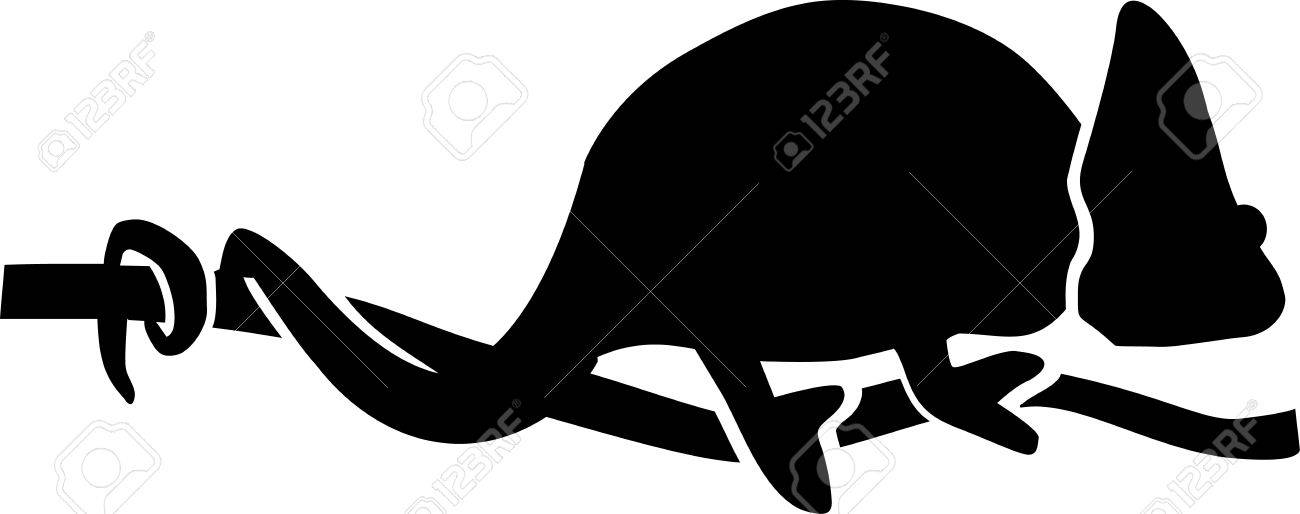 カメレオン シルエット のイラスト素材 ベクタ Image