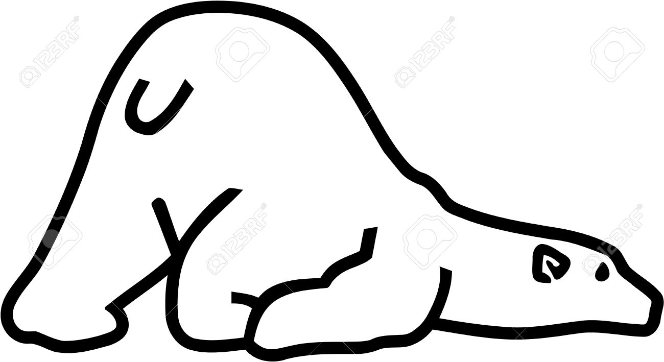 polar bear lying head down stock vector 40901279