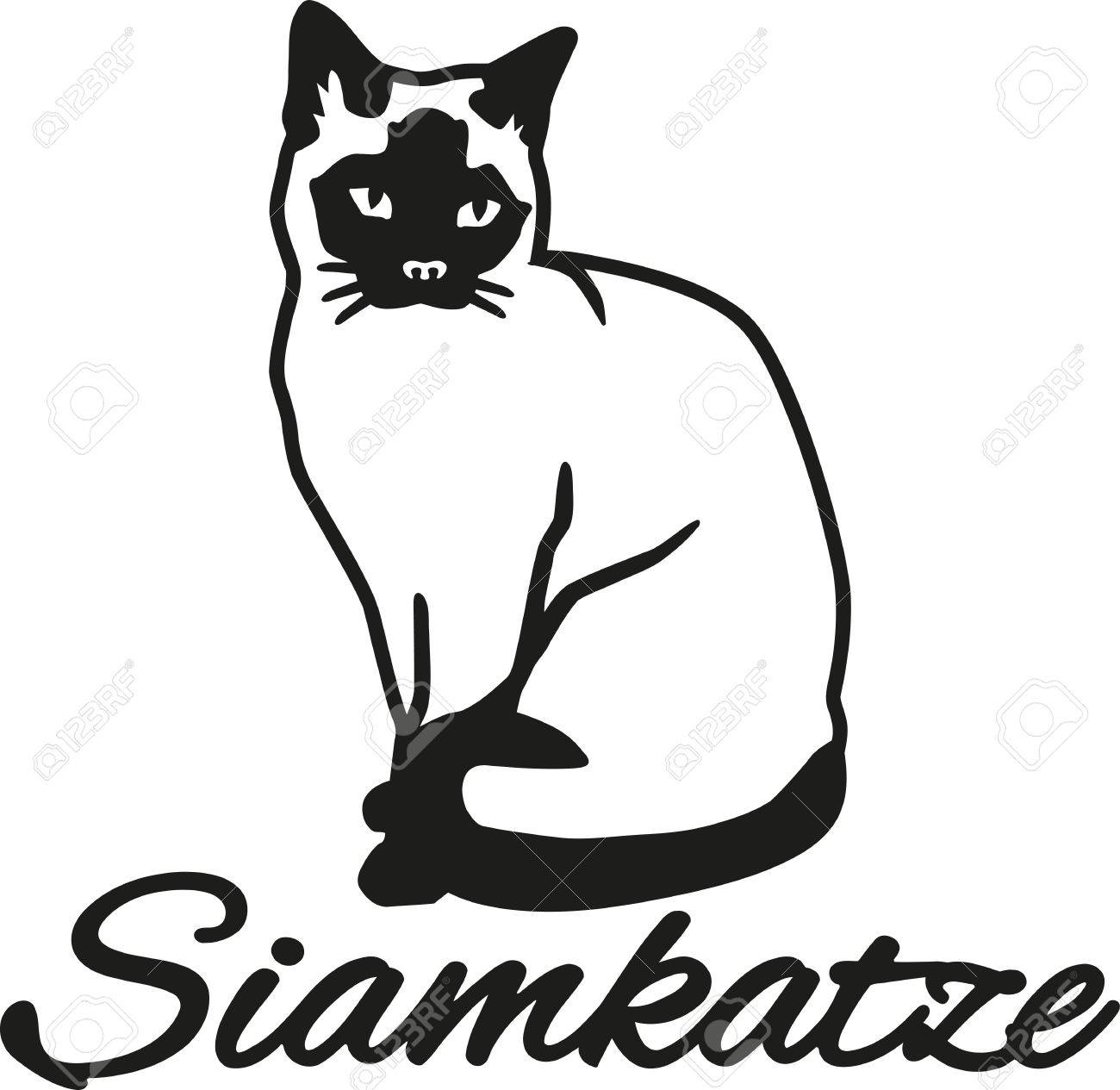 ドイツの名前とシャム猫 のイラスト素材 ベクタ Image