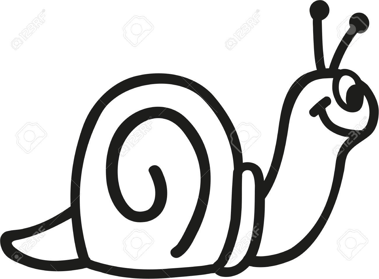 カタツムリ コミック スタイルの輪郭 のイラスト素材 ベクタ Image