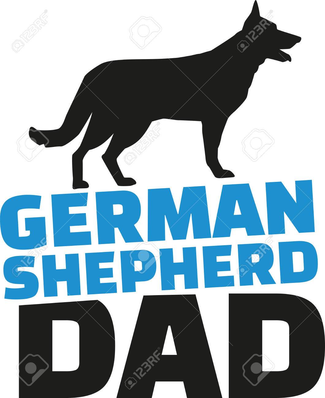 german shepherd dad with dog silhouette royalty free cliparts