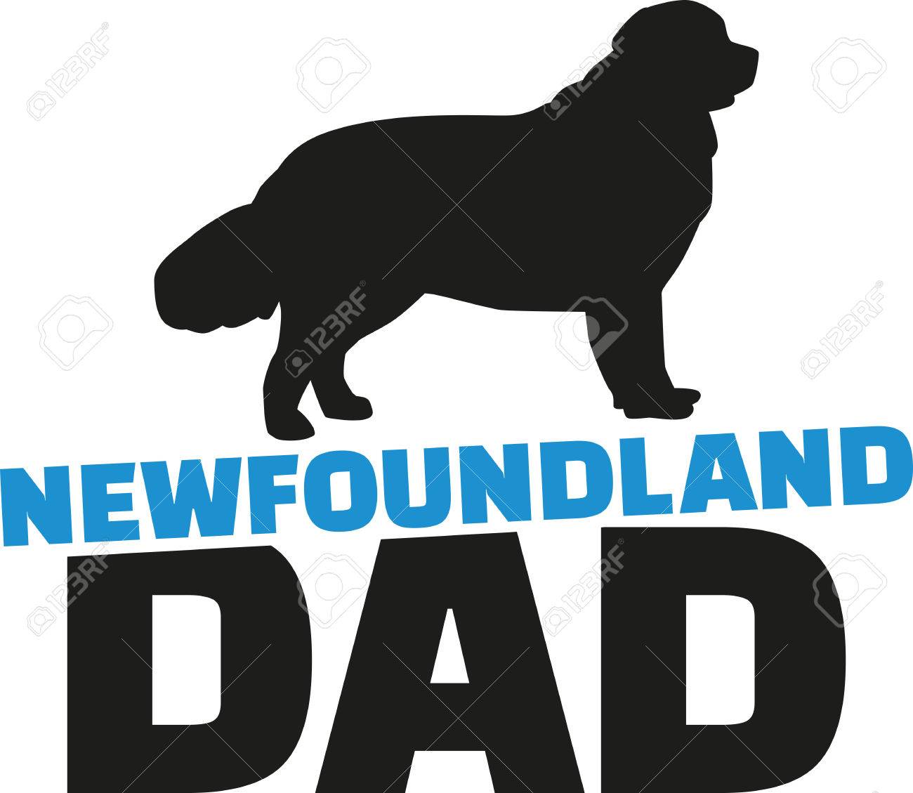 ニューファンドランド犬のシルエットのお父さんのイラスト素材 ベクタ Image