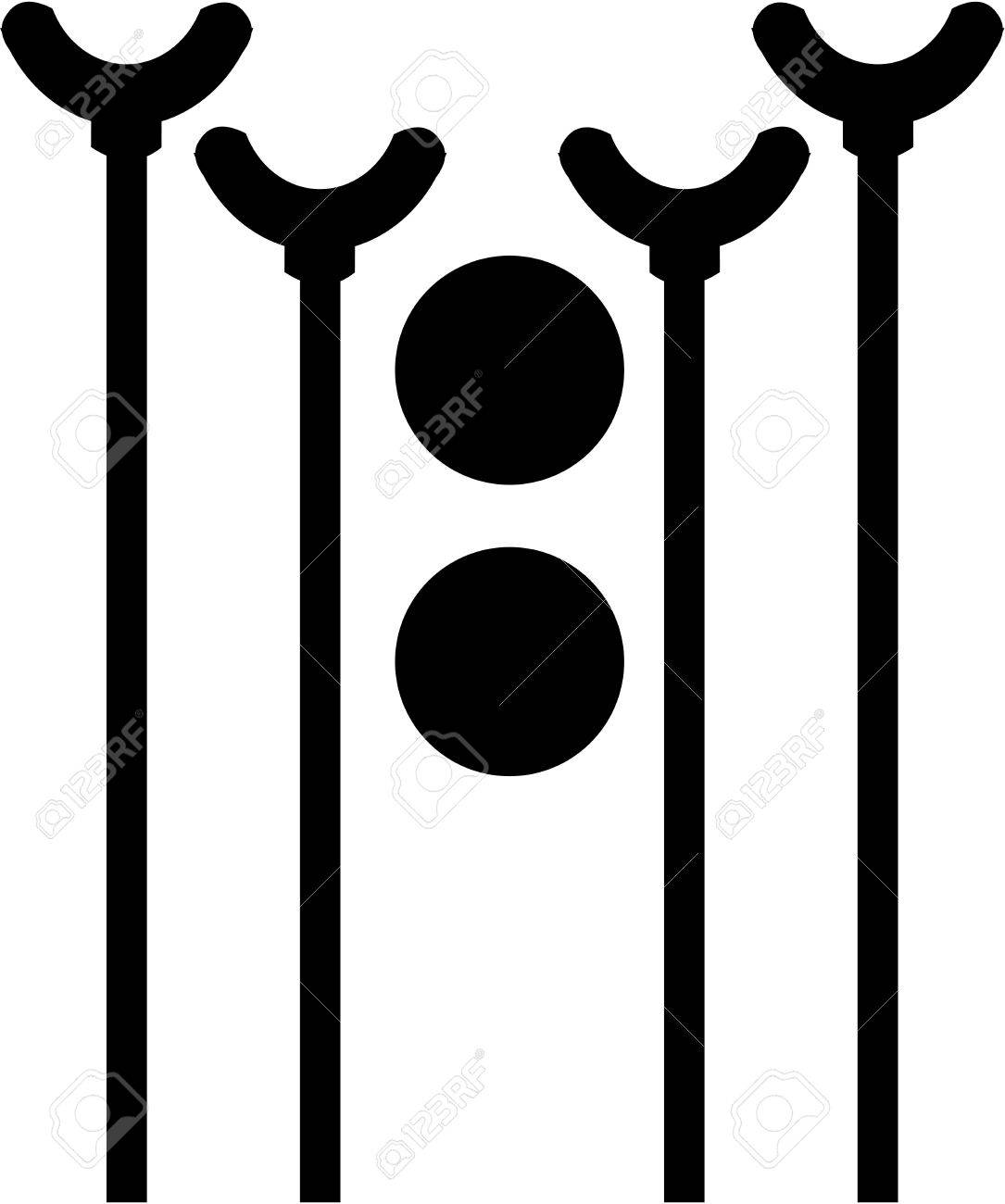 ディスクを持つシャッフル ボード キューのイラスト素材 ベクタ Image