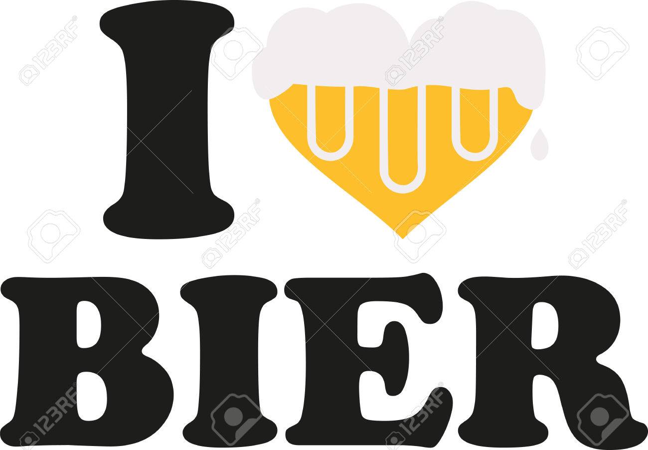 i love beer with heart full of beer german royalty free cliparts