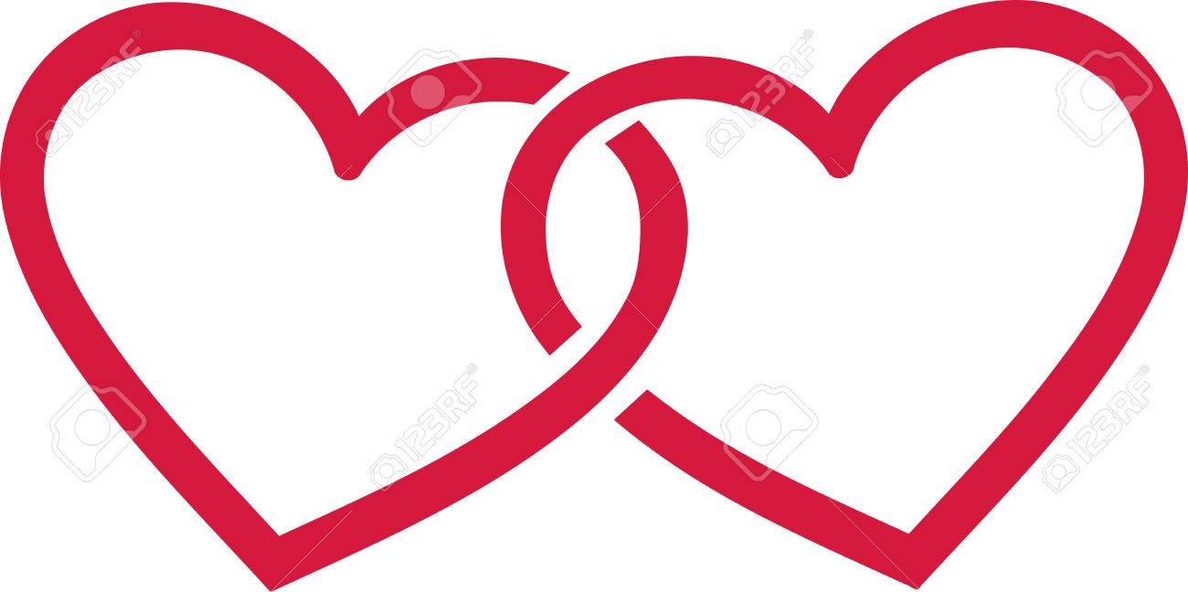 Two Connected Hearts Royalty Free Cliparts Vectors And Stock Illustration Image 56618361