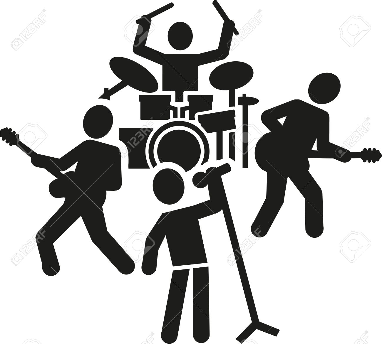 ロック バンドのピクトグラム のイラスト素材 ベクタ Image