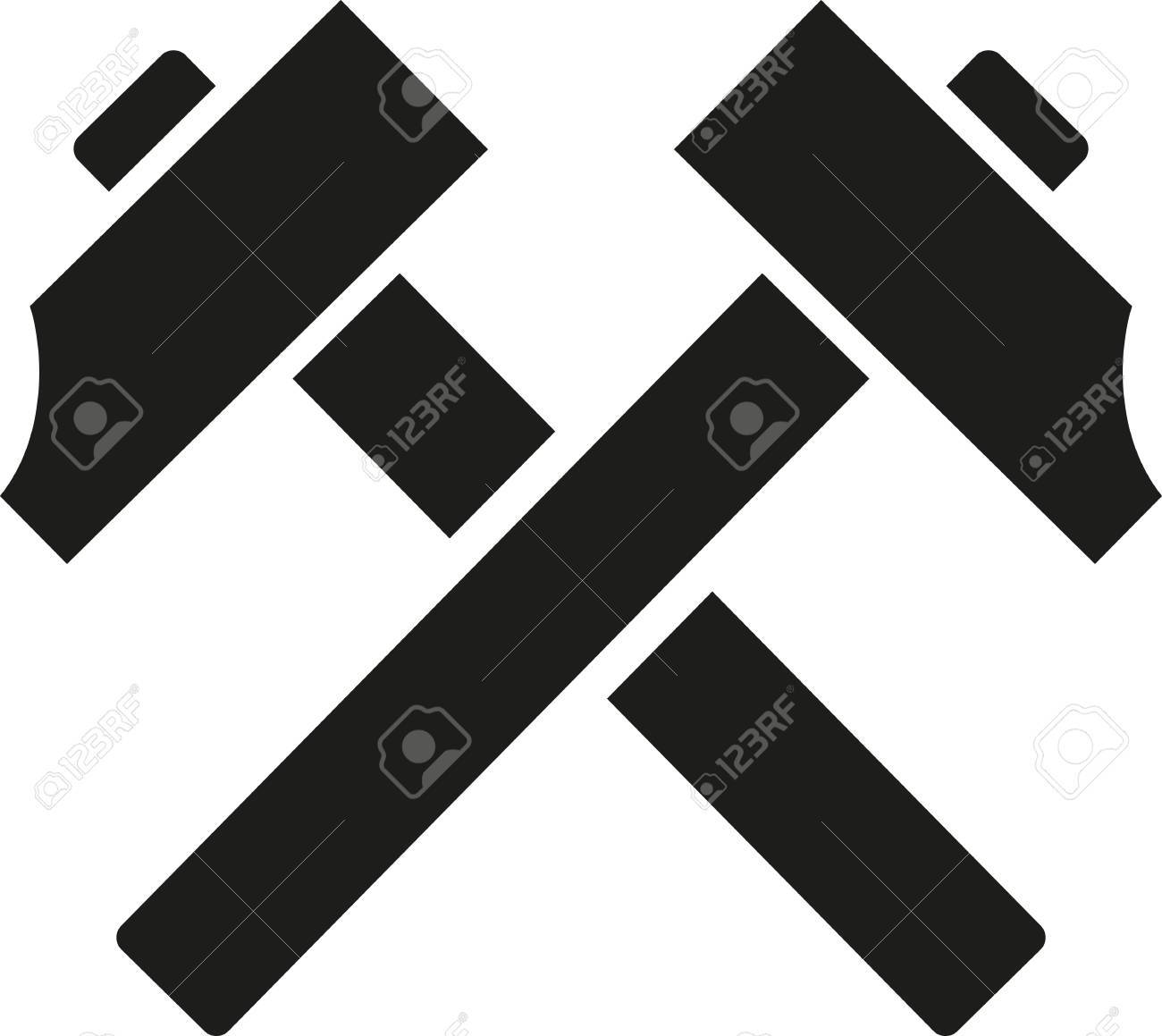 クロス ハンマーのイラスト素材 ベクタ Image