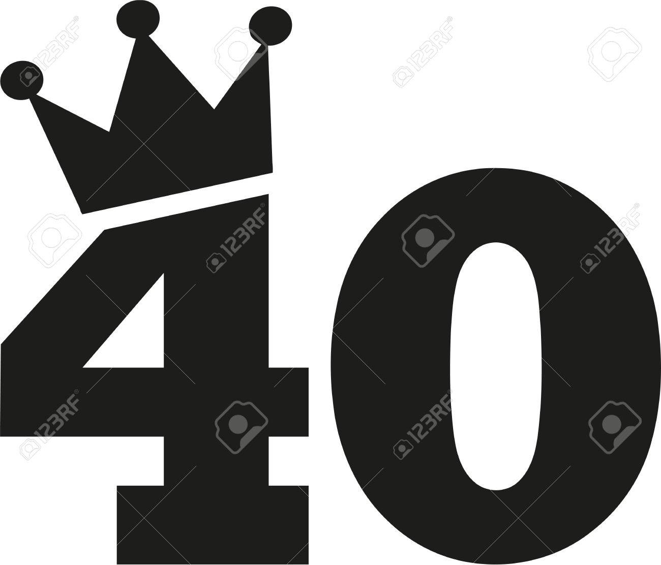 40th Birthday Number Crown Royalty Free 