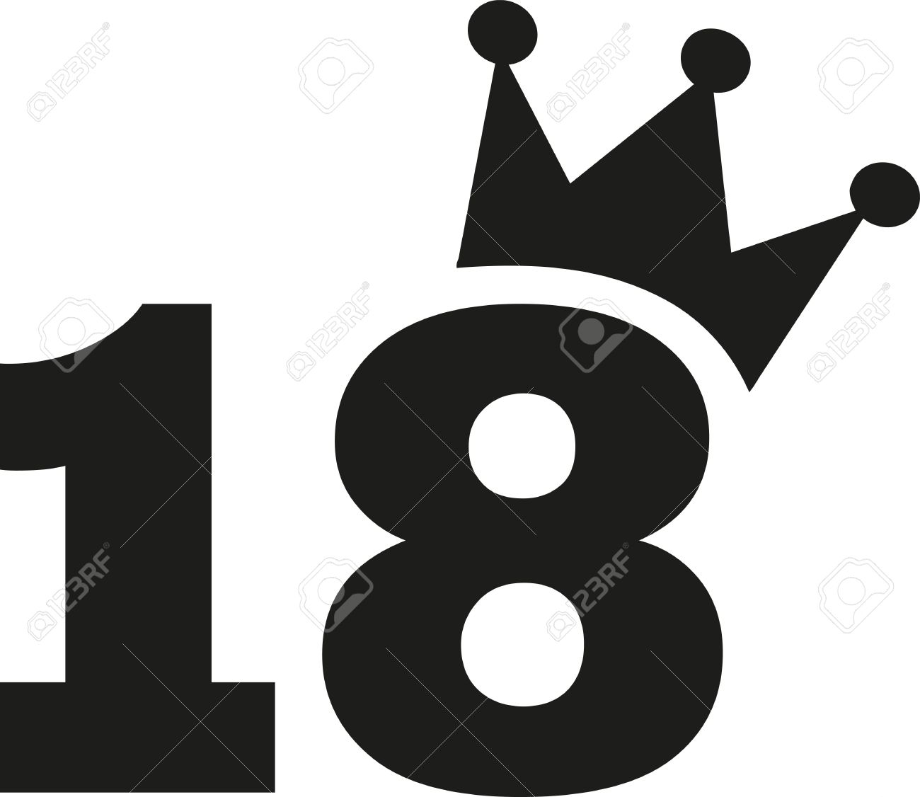 18th Birthday Number Crown Royalty Free Cliparts Vectors And Stock Illustration Image