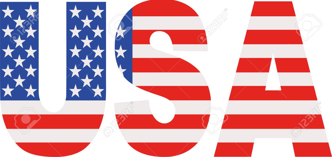 usa word with flag royalty free cliparts vectors and stock american flag word art