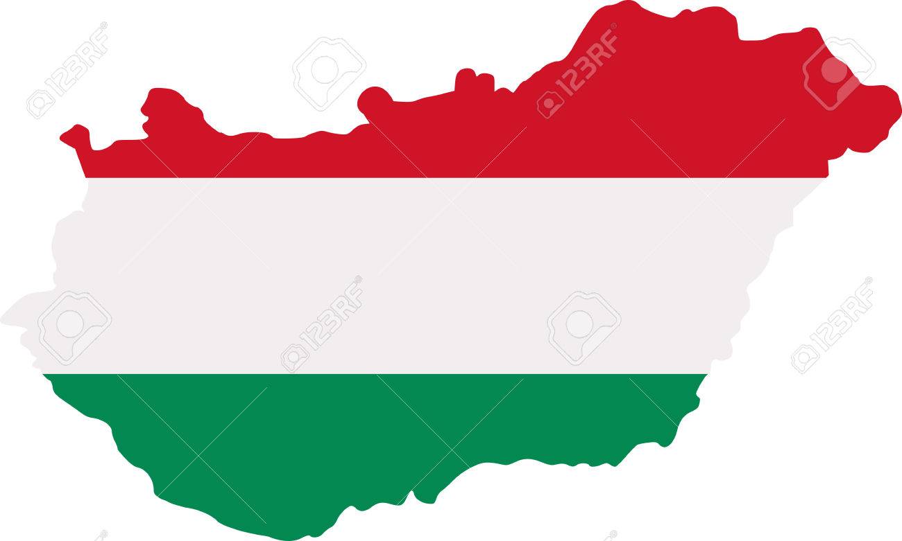 Hungary Map With Flag