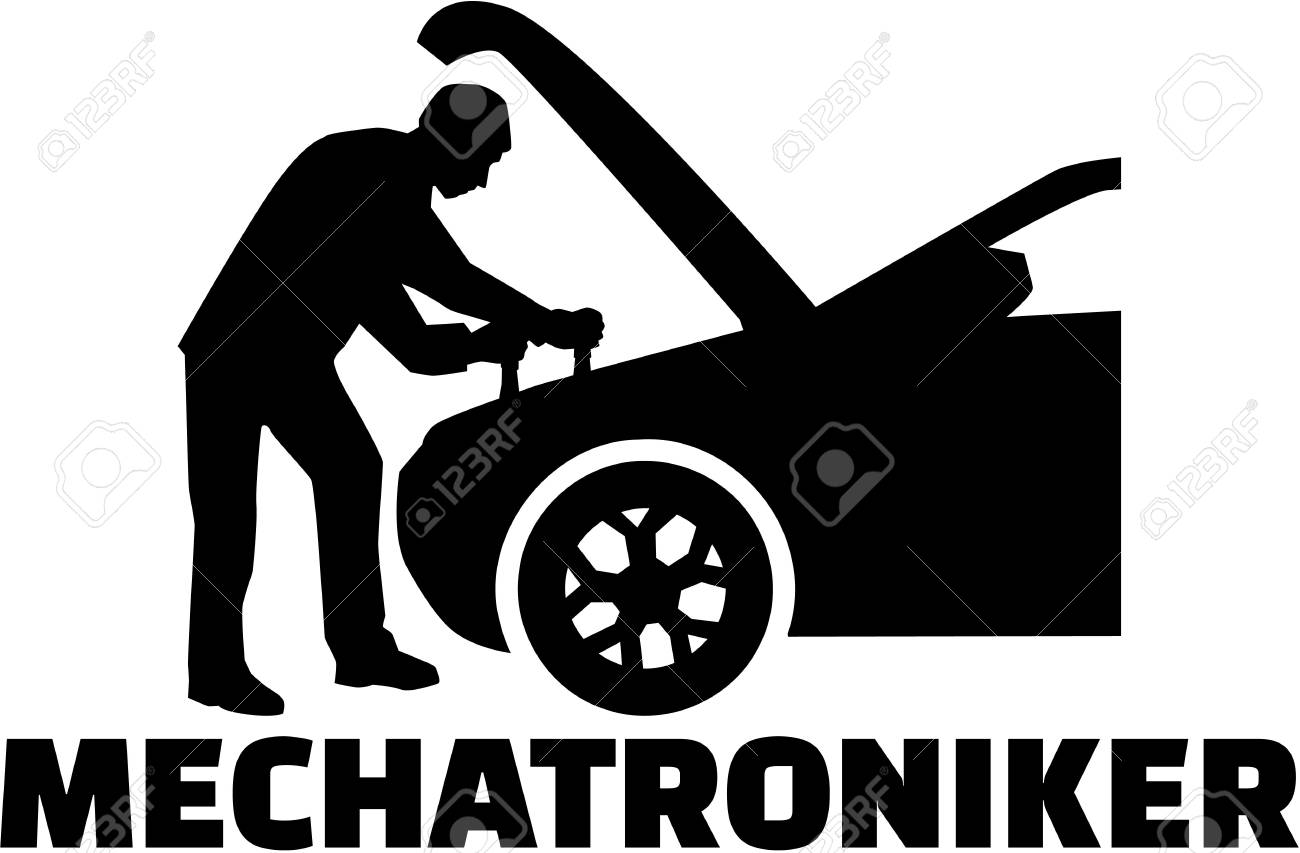 役職に就いているメカトロニクス エンジニア シルエットのイラスト素材 ベクタ Image