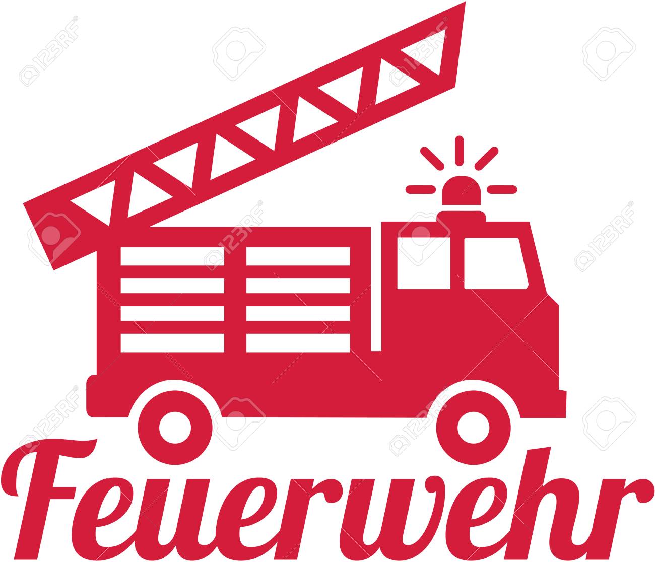 ドイツ消防署と消防車のイラスト素材 ベクタ Image